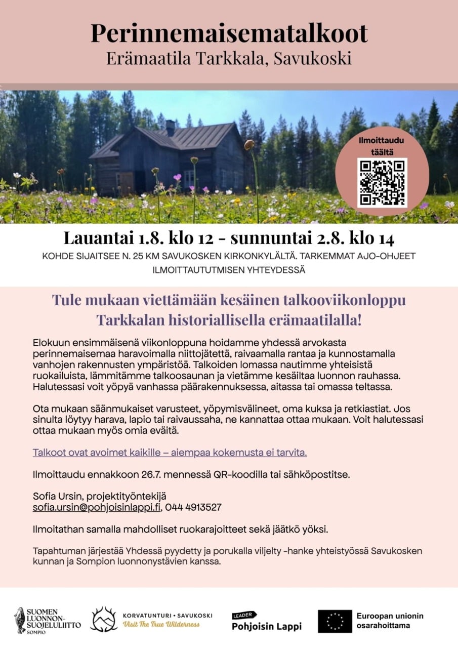 Perinnemaisematalkoot Tarkkalassa - Korvatunturi - Savukoski